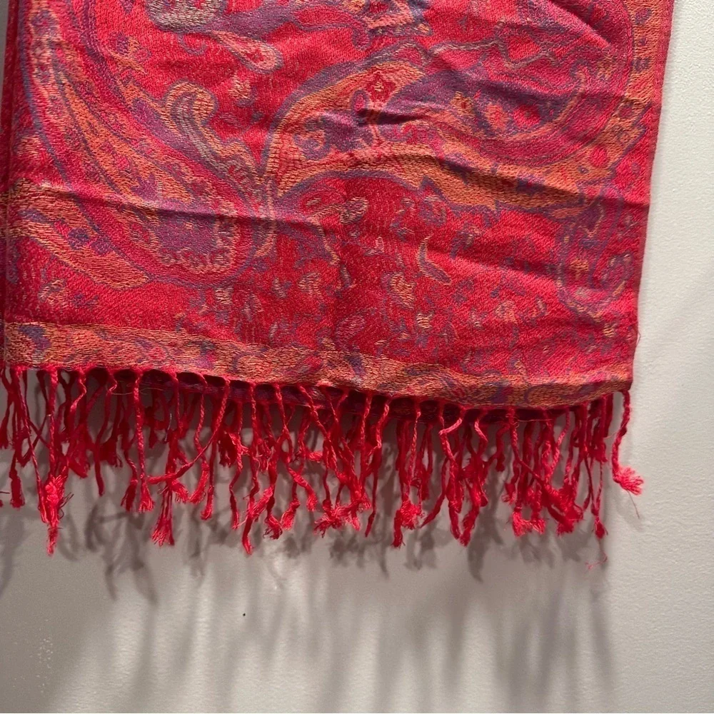 Elegant Shawl in Crimson Red- Versatile Wrap, Stole, Scarf, Veil, Soft & Cozy